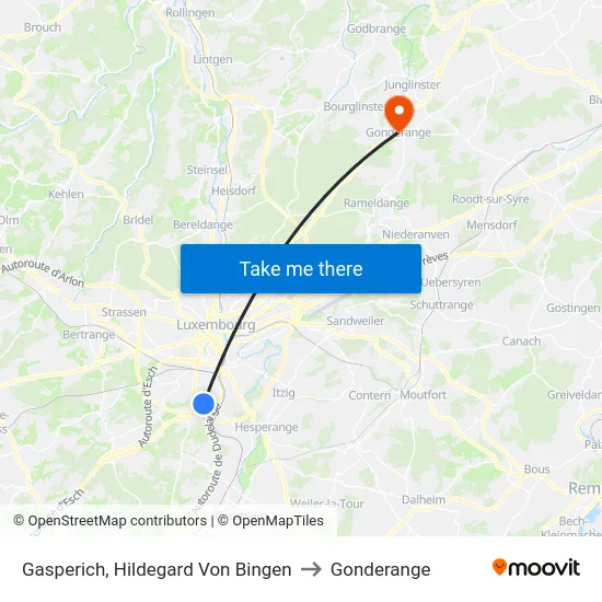 Gasperich, Hildegard Von Bingen to Gonderange map