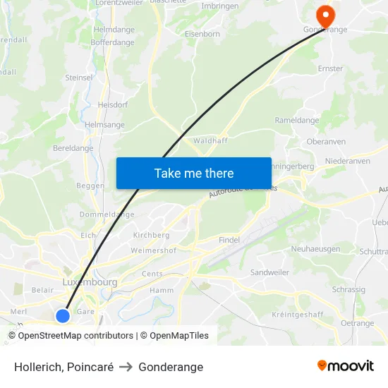 Hollerich, Poincaré to Gonderange map