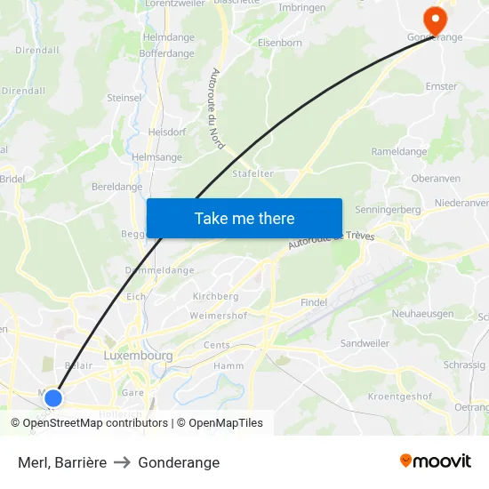 Merl, Barrière to Gonderange map
