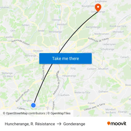 Huncherange, R. Résistance to Gonderange map