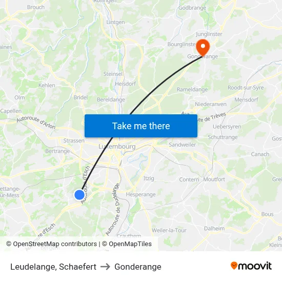 Leudelange, Schaefert to Gonderange map