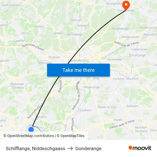 Schifflange, Niddeschgaass to Gonderange map
