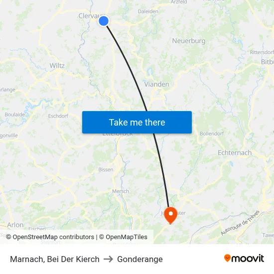 Marnach, Bei Der Kierch to Gonderange map