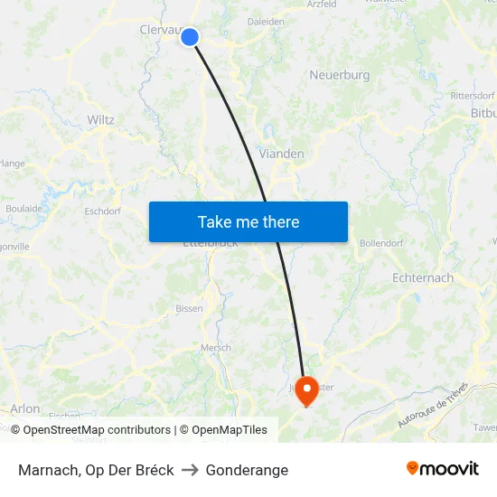 Marnach, Op Der Bréck to Gonderange map
