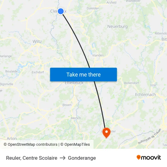 Reuler, Centre Scolaire to Gonderange map