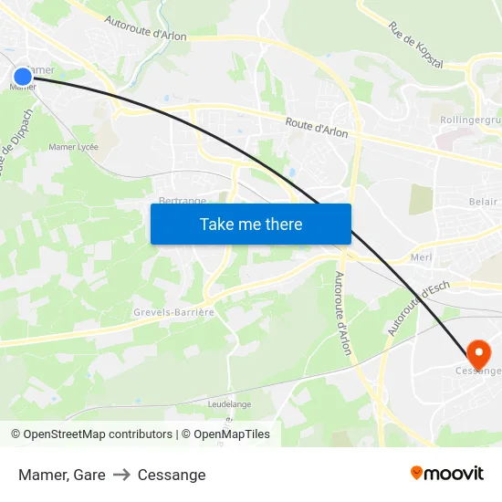 Mamer, Gare to Cessange map