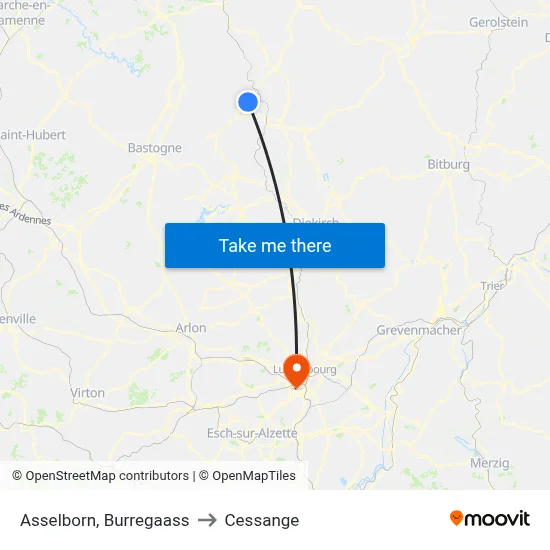 Asselborn, Burregaass to Cessange map