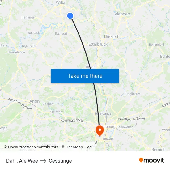 Dahl, Ale Wee to Cessange map