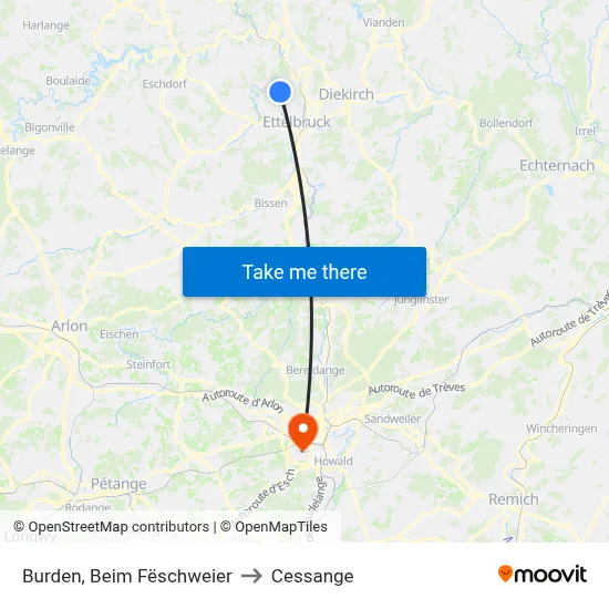 Burden, Beim Fëschweier to Cessange map
