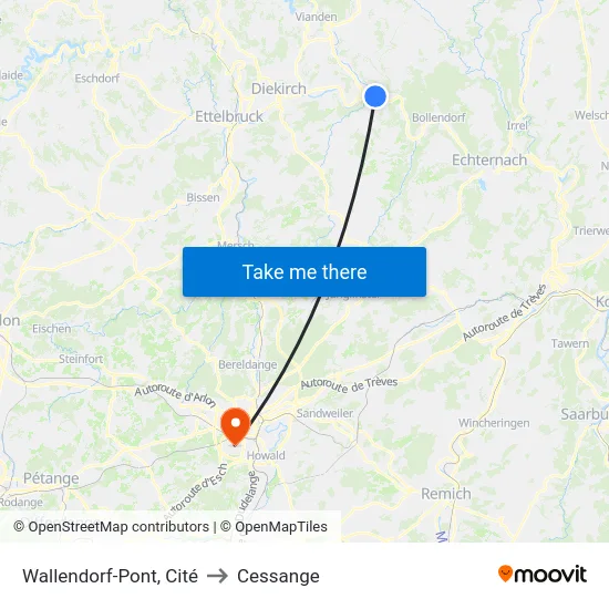 Wallendorf-Pont, Cité to Cessange map