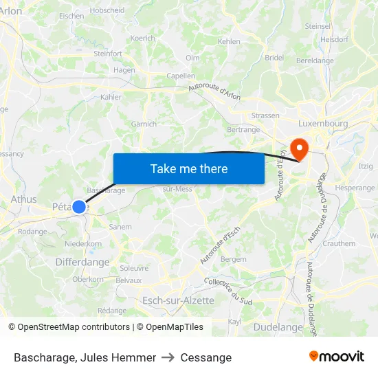 Bascharage, Jules Hemmer to Cessange map