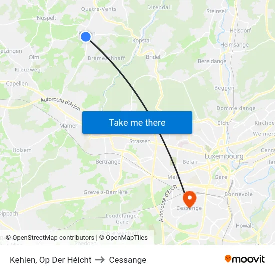 Kehlen, Op Der Héicht to Cessange map