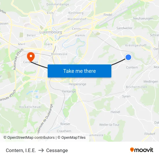 Contern, I.E.E. to Cessange map