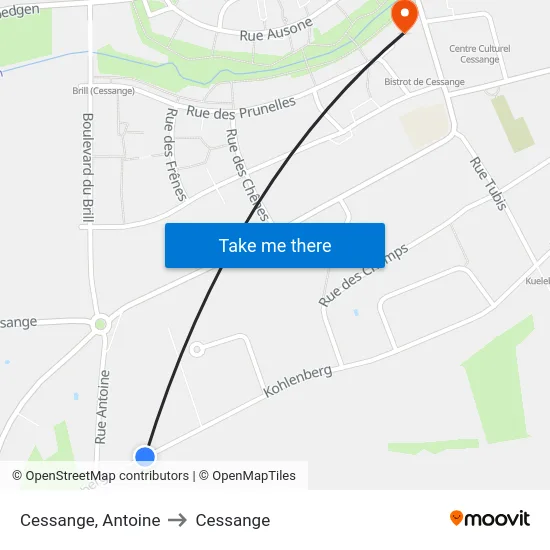 Cessange, Antoine to Cessange map