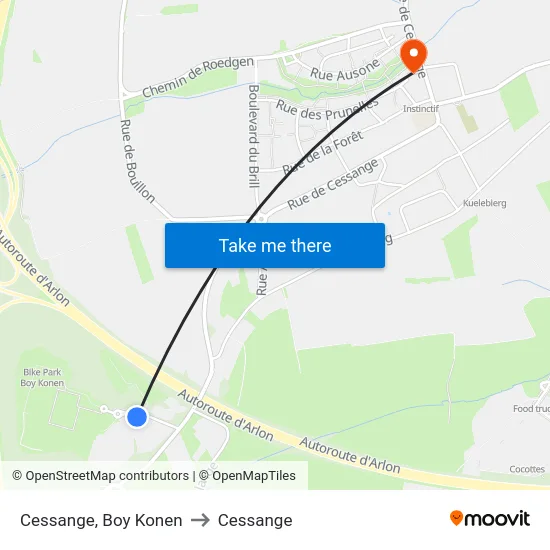 Cessange, Boy Konen to Cessange map