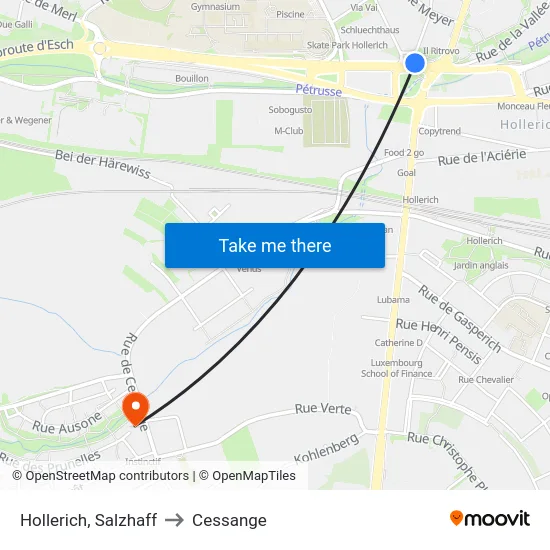 Hollerich, Salzhaff to Cessange map