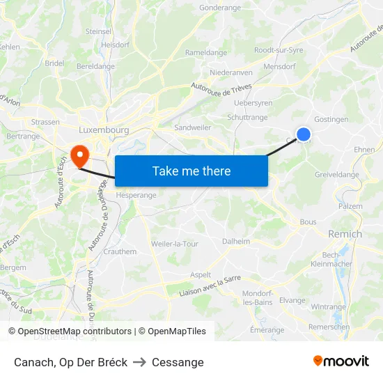 Canach, Op Der Bréck to Cessange map