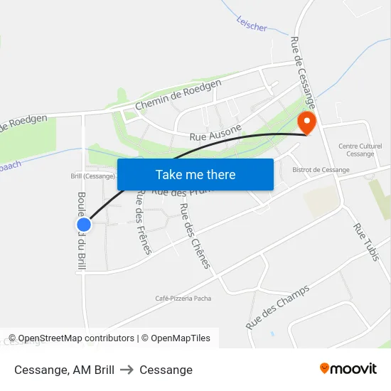 Cessange, AM Brill to Cessange map