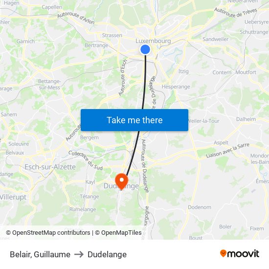 Belair, Guillaume to Dudelange map