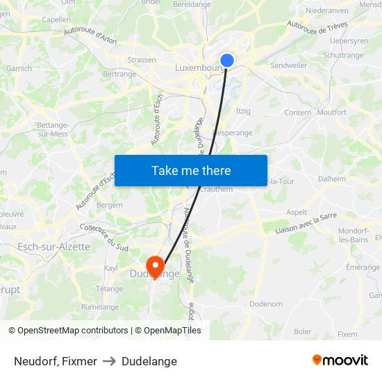 Neudorf, Fixmer to Dudelange map