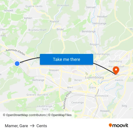 Mamer, Gare to Cents map