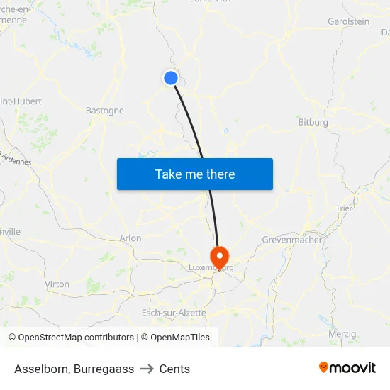Asselborn, Burregaass to Cents map