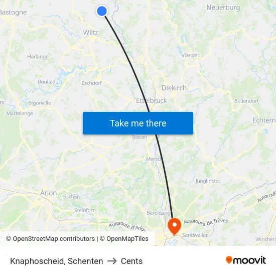 Knaphoscheid, Schenten to Cents map