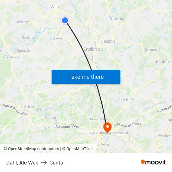 Dahl, Ale Wee to Cents map