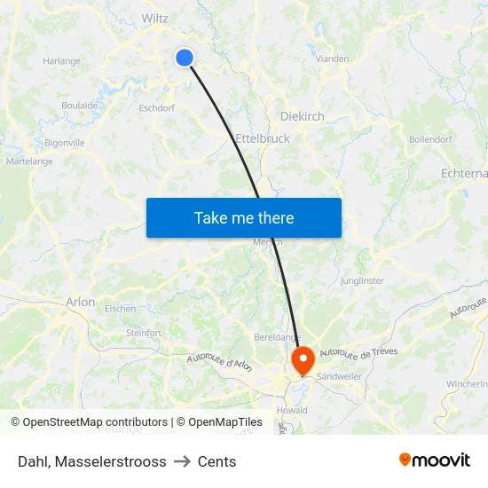 Dahl, Masselerstrooss to Cents map