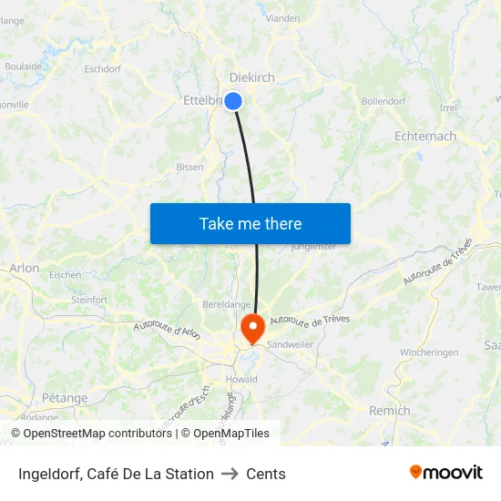 Ingeldorf, Café De La Station to Cents map