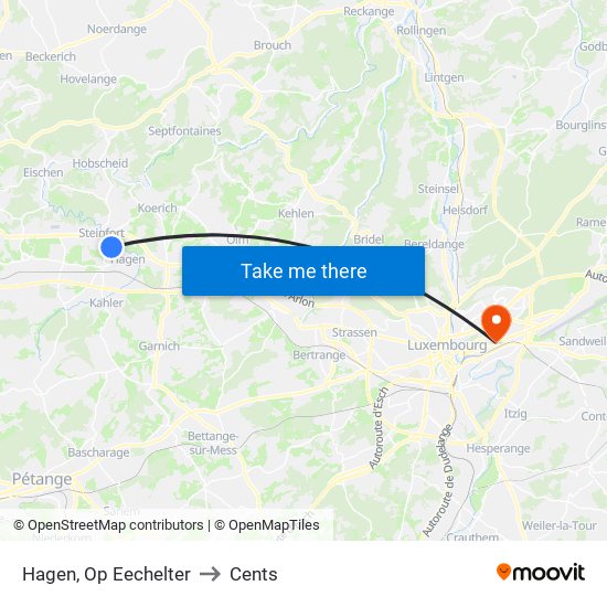 Hagen, Op Eechelter to Cents map