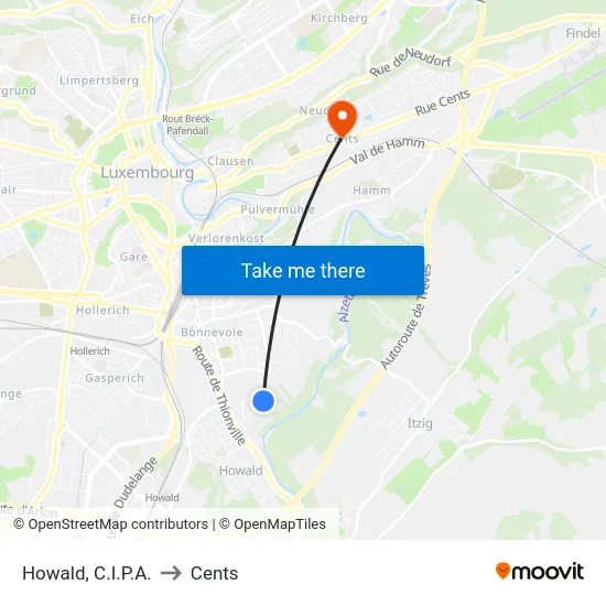 Howald, C.I.P.A. to Cents map