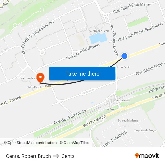 Cents, Robert Bruch to Cents map