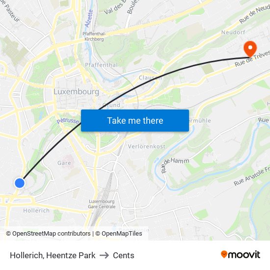 Hollerich, Heentze Park to Cents map