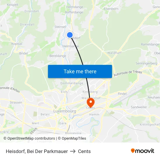 Heisdorf, Bei Der Parkmauer to Cents map