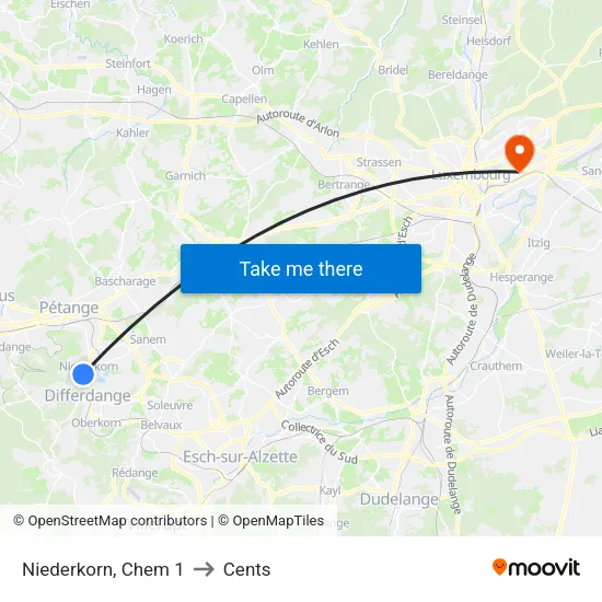 Niederkorn, Chem 1 to Cents map