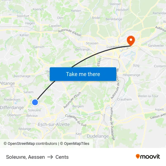 Soleuvre, Aessen to Cents map