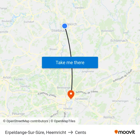 Erpeldange-Sur-Sûre, Heemricht to Cents map