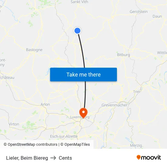 Lieler, Beim Biereg to Cents map