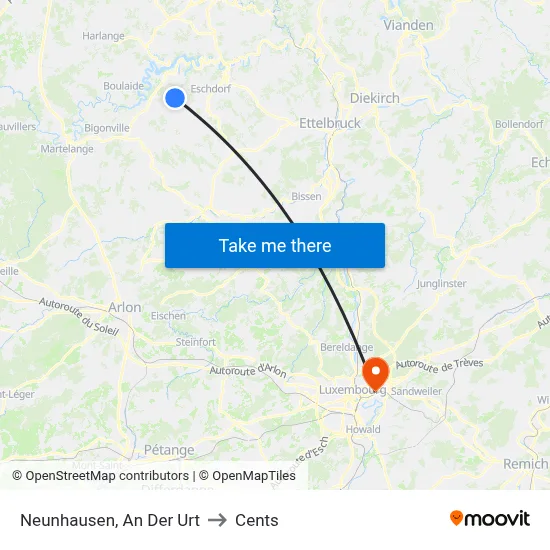 Neunhausen, An Der Urt to Cents map