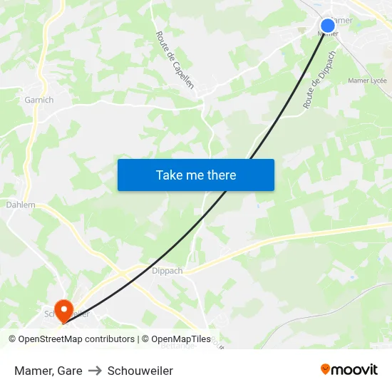 Mamer, Gare to Schouweiler map