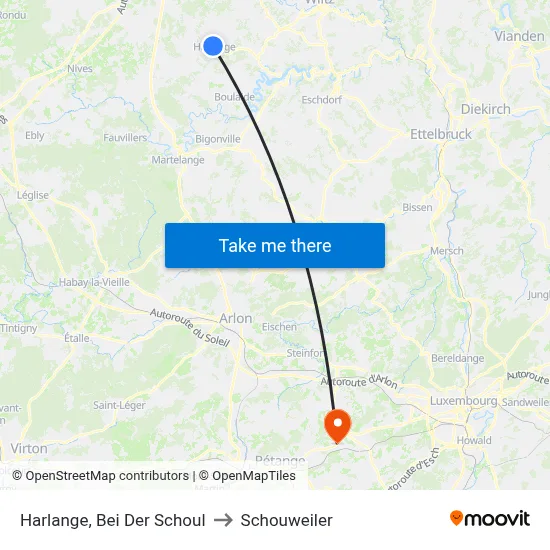 Harlange, Bei Der Schoul to Schouweiler map