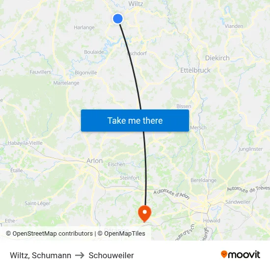 Wiltz, Schumann to Schouweiler map