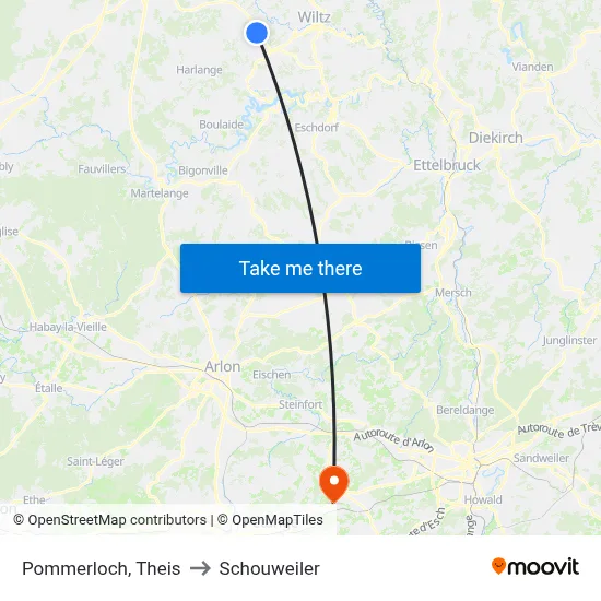 Pommerloch, Theis to Schouweiler map