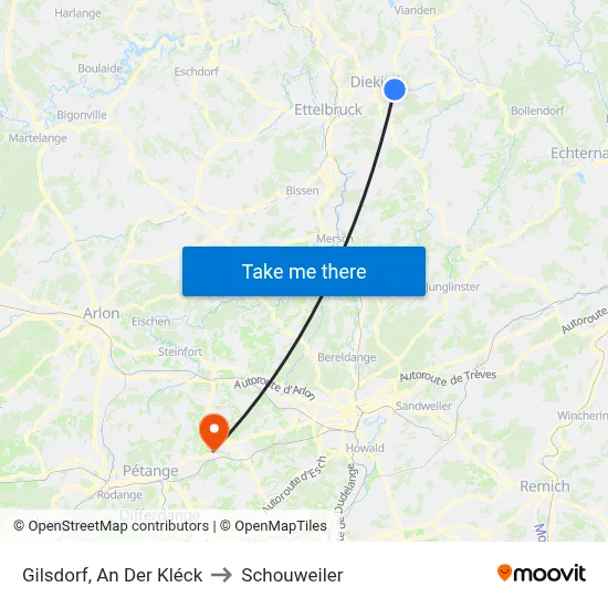 Gilsdorf, An Der Kléck to Schouweiler map