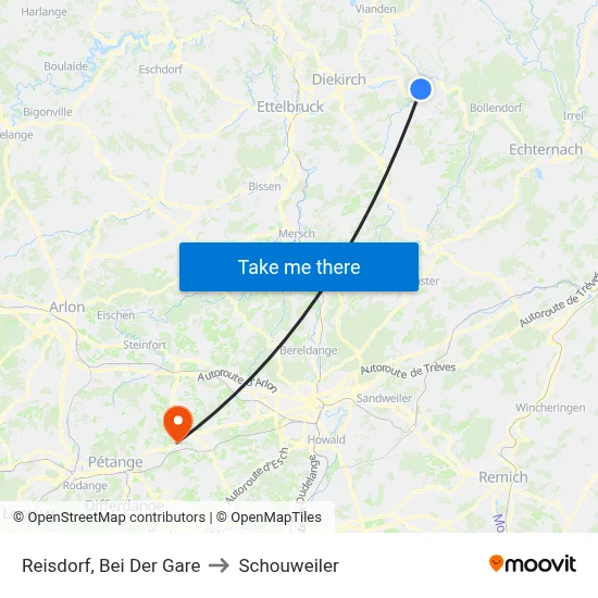 Reisdorf, Bei Der Gare to Schouweiler map