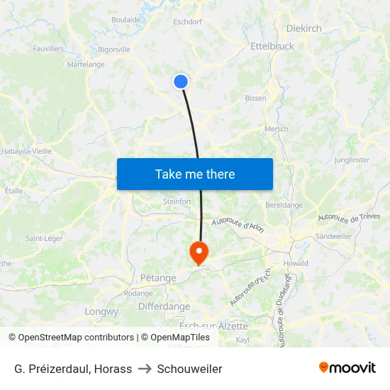 G. Préizerdaul, Horass to Schouweiler map