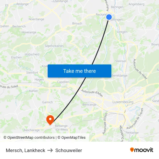 Mersch, Lankheck to Schouweiler map