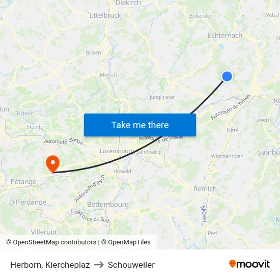 Herborn, Kiercheplaz to Schouweiler map