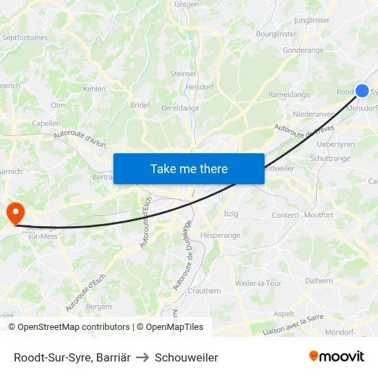 Roodt-Sur-Syre, Barriär to Schouweiler map